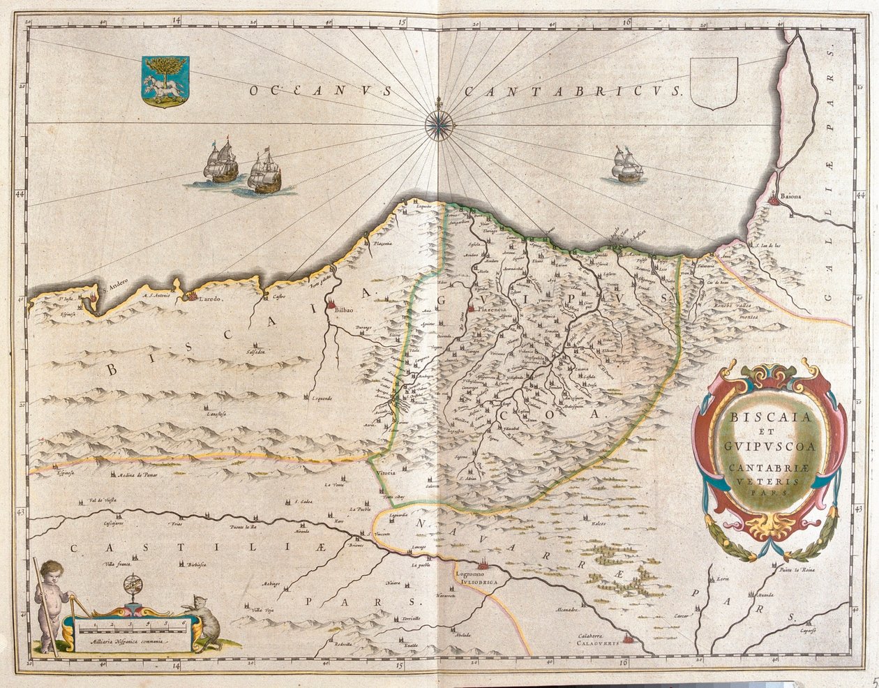 region med centrum i Bilbao och som sträcker sig från S av Willem Blaeu