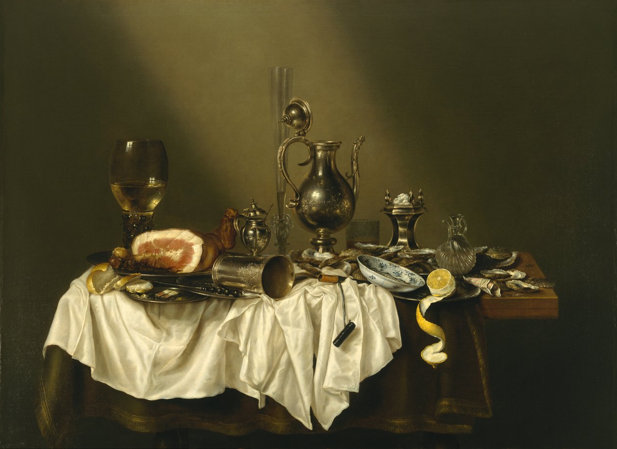 Bankettbit med skinka av Willem Claesz. Heda
