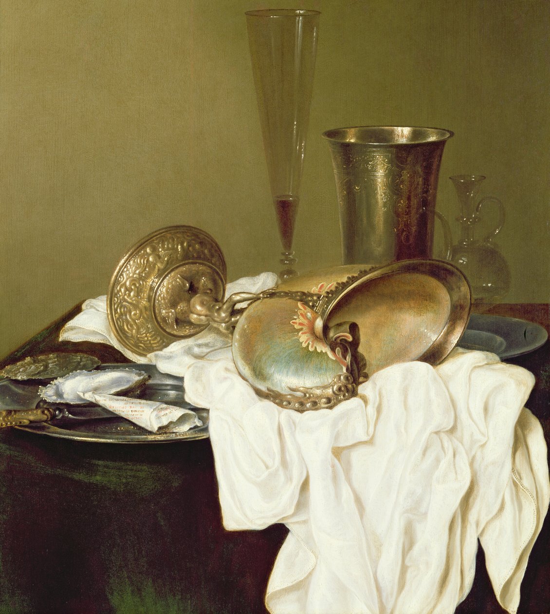 Stilleben med en Nautilus Cup av Willem Claesz. Heda