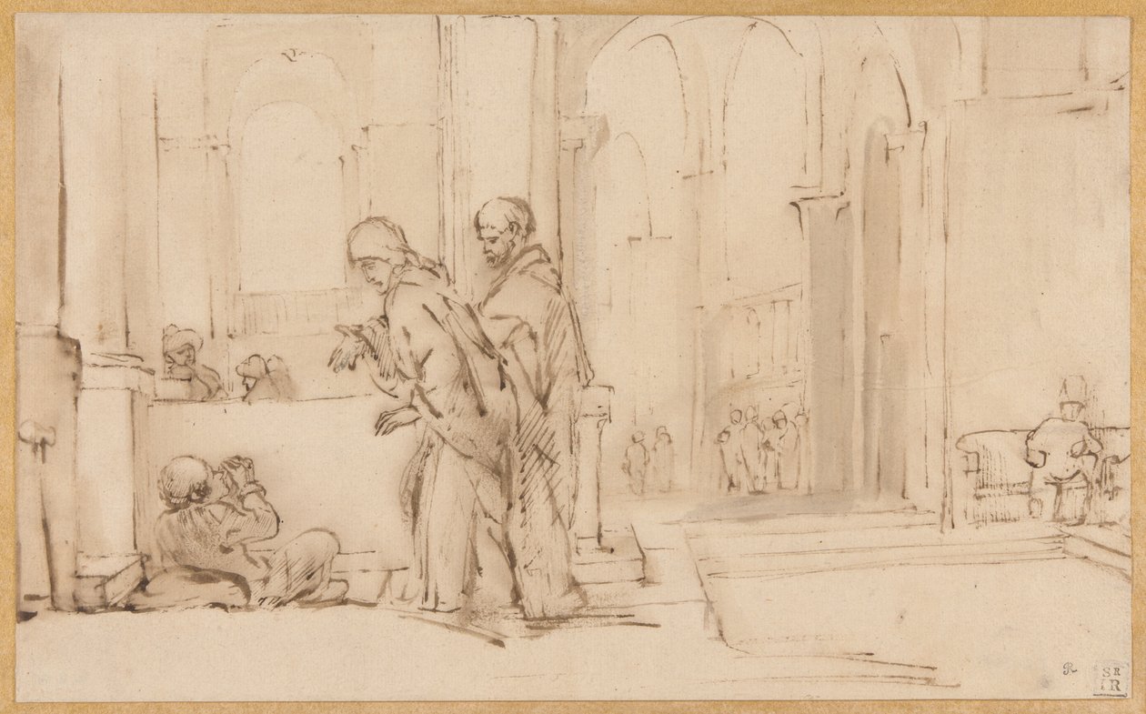 Petrus och Johannes vid tempelporten av Willem Drost
