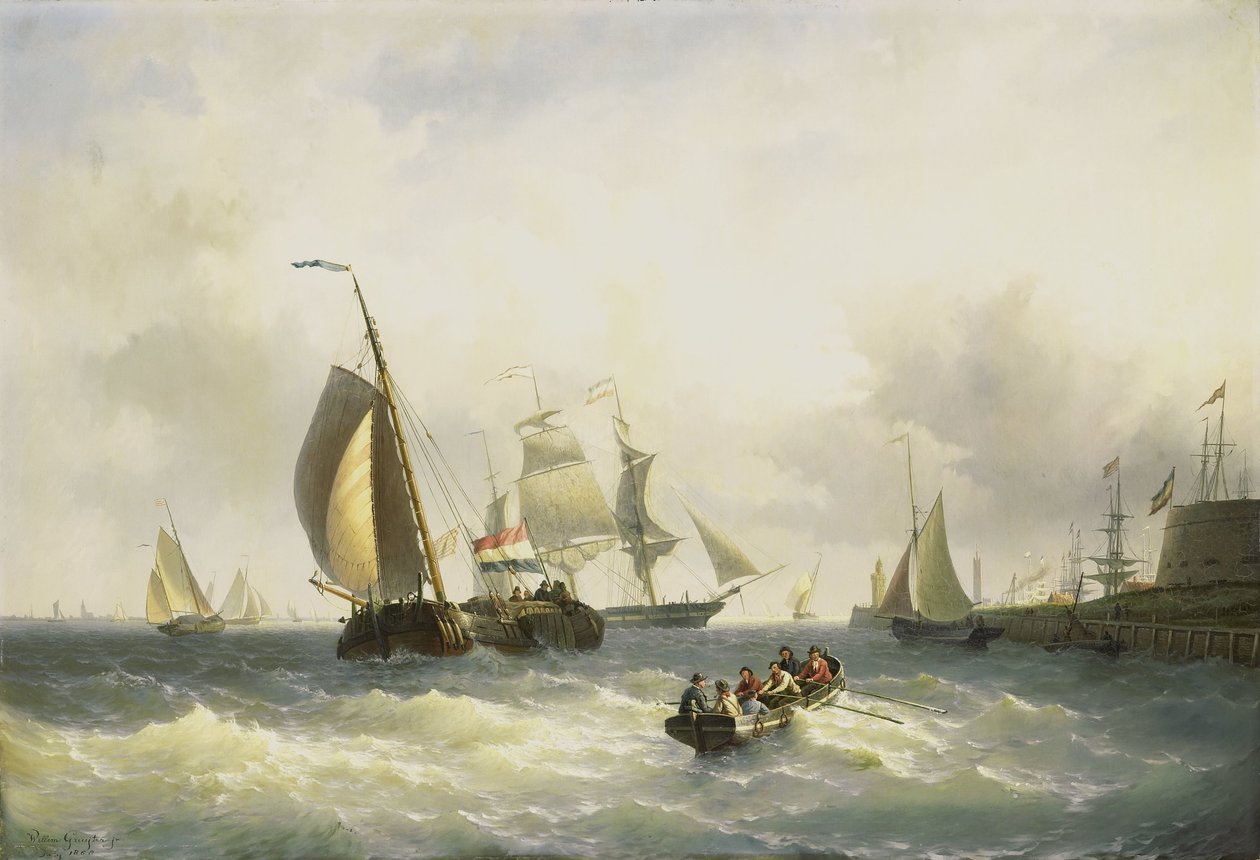 Ankarplats vid Bremerhaven av Willem Gruyter jr.