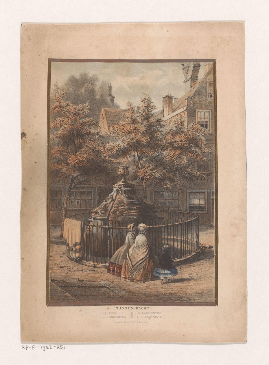 Fontän och innergård på Prinsengracht i Amsterdam av Willem Hekking jr.