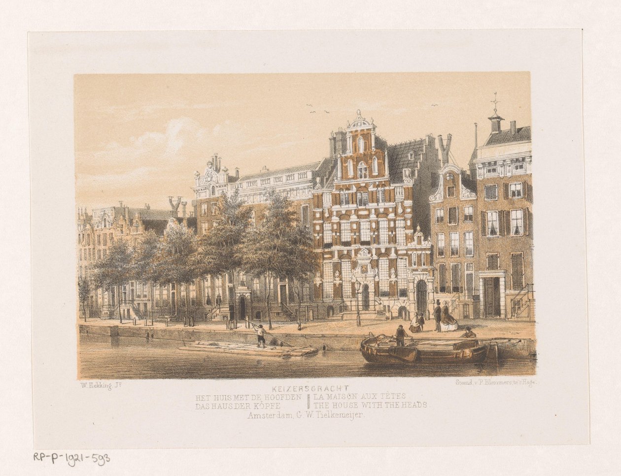 Hus med huvudena på Keizersgracht av Willem Hekking jr.