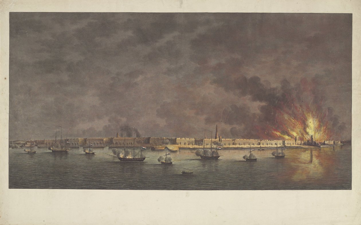 Bombardement av Antwerpen, 1830 av Willem Hendrik Hoogkamer