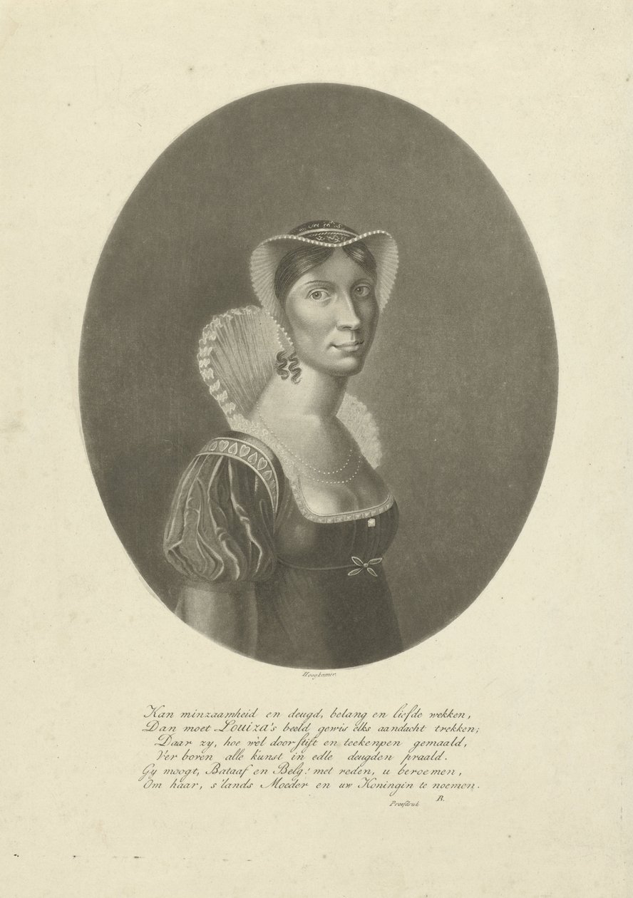 Porträtt av Wilhelmina Frederica Louisa, drottning av Nederländerna av Willem Hendrik Hoogkamer