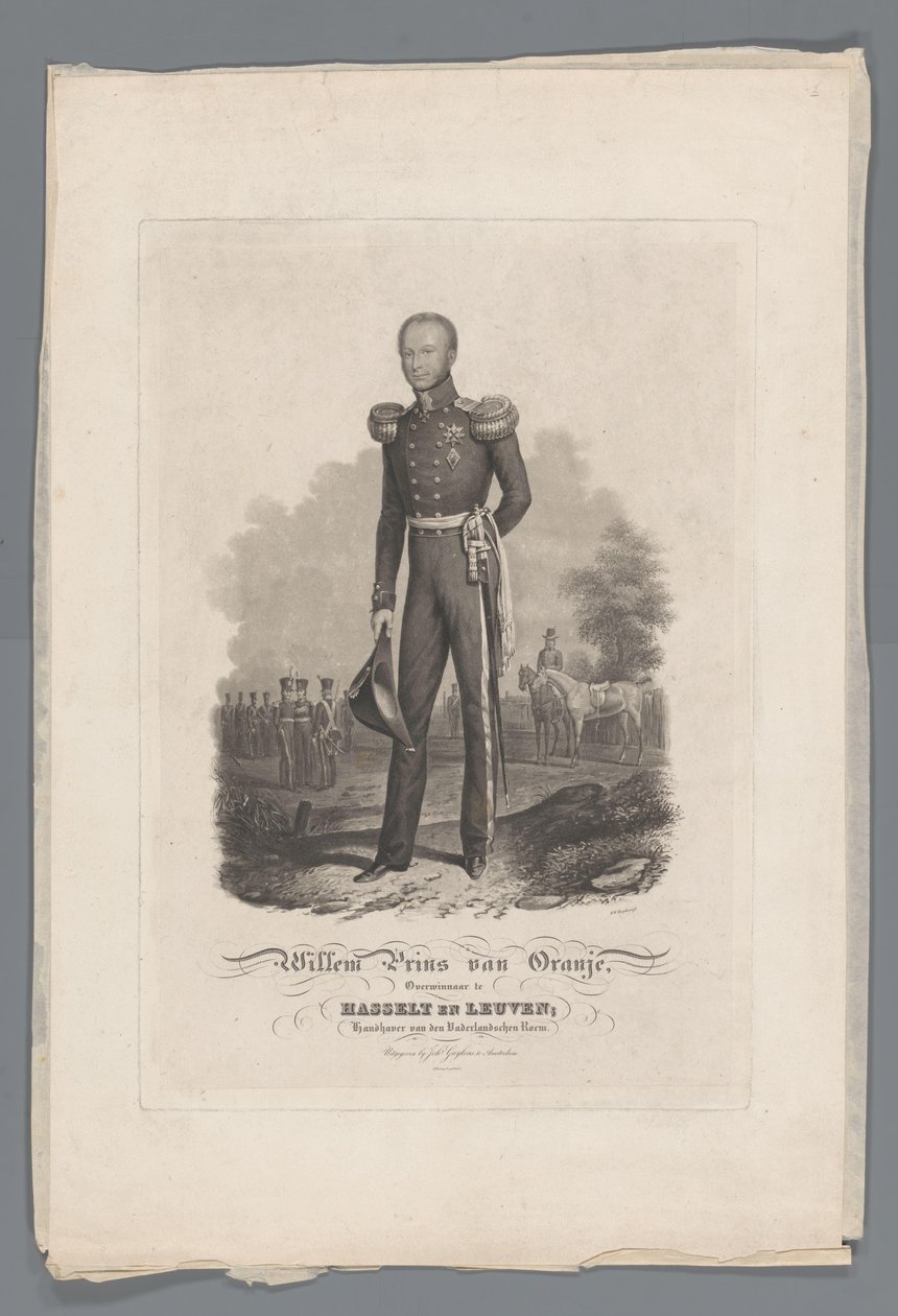 William Prince of Orange, Victor i Hasselt och Leuven, upprätthållare av den holländska berömmelsen (titel på objektet) av Willem Hendrik Hoogkamer