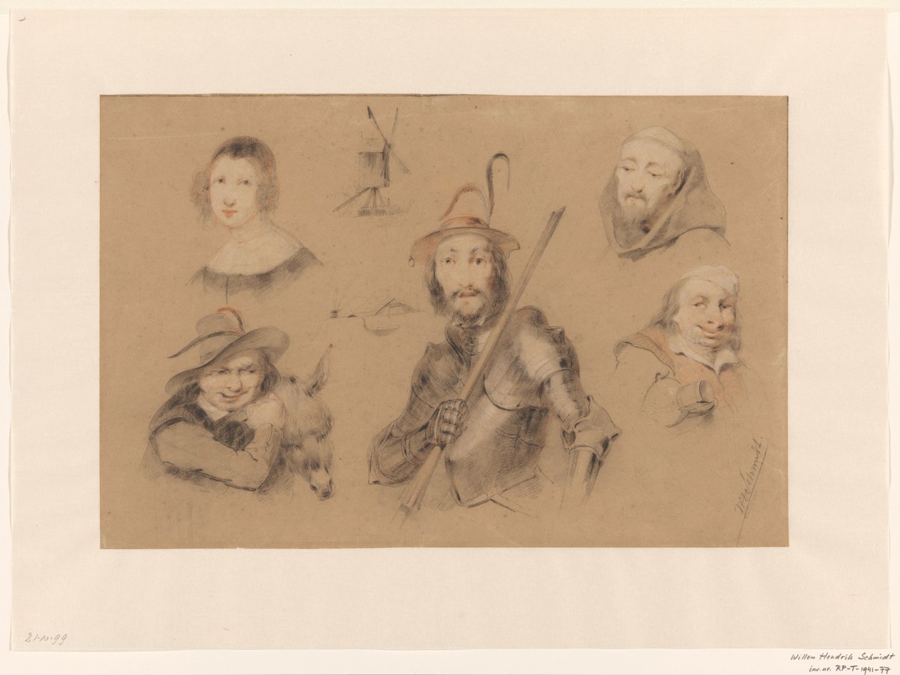 Figurer från Don Quijote av Willem Hendrik Schmidt