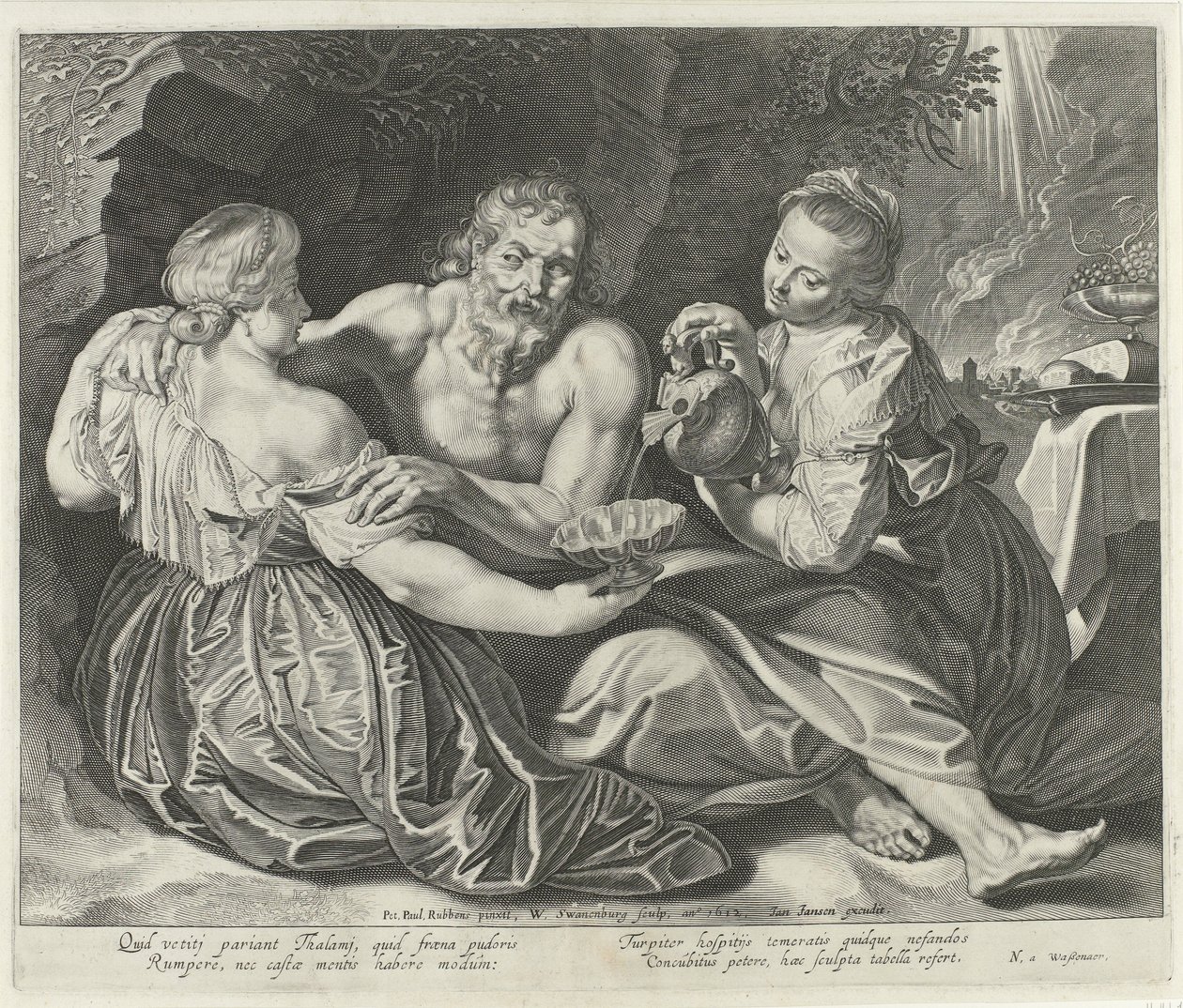 Lot och hans döttrar av Willem Isaacsz Swanenburg