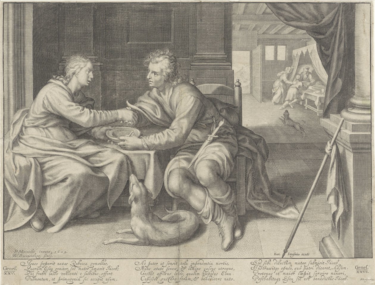 Esau säljer sin förstfödslorätt till Jakob av Willem Isaacsz. van Swanenburg