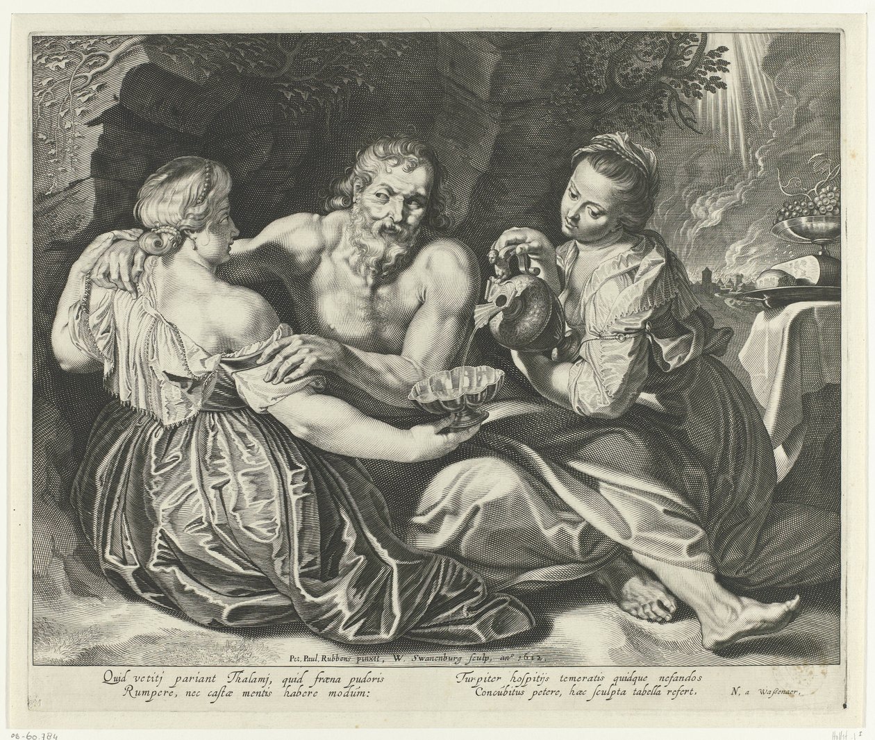 Lot berusad av sina döttrar av Willem Isaacsz. van Swanenburg