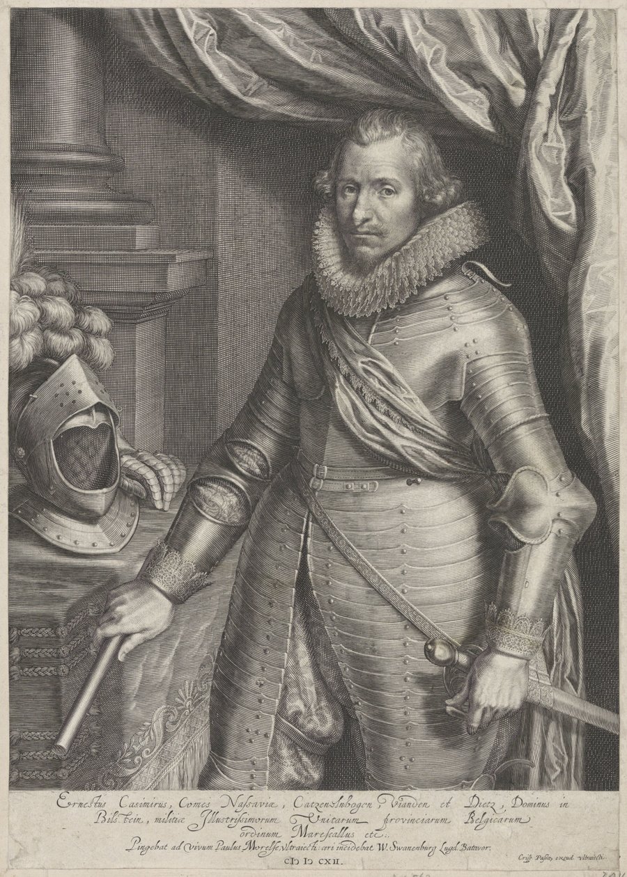 Porträtt av Ernst Casimir, greve av Nassau-Dietz av Willem Isaacsz. van Swanenburg