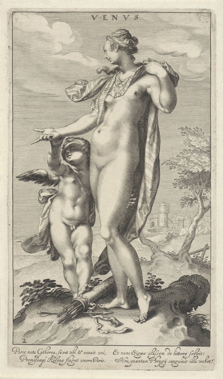 Venus och Amor Venus (titel på objekt) Judgment of Paris (serietitel) av Willem Isaacsz. van Swanenburg