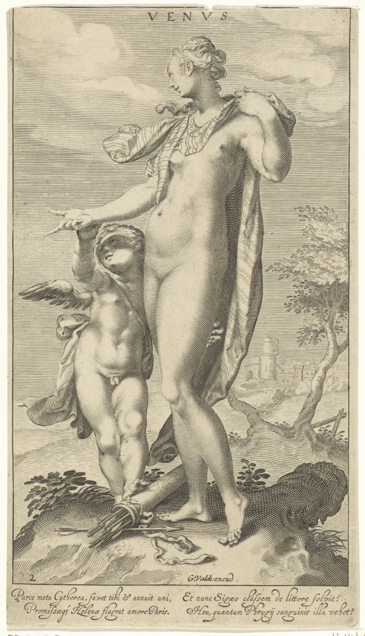Venus och Amor Venus (titel på objekt) Judgment of Paris (serietitel) av Willem Isaacsz. van Swanenburg