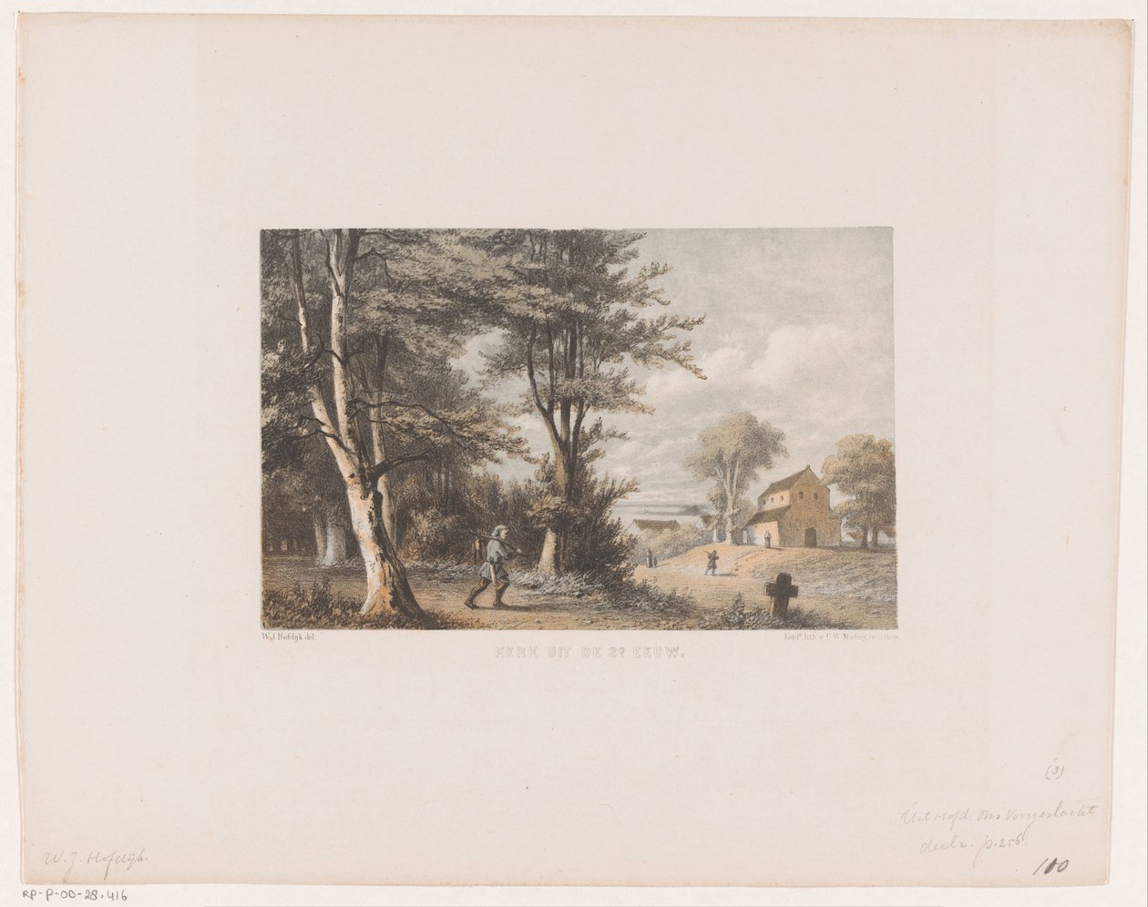 Kyrka, 800-talet Kyrka från 800-talet (titel på föremålet) av Willem Jacob Hofdijk