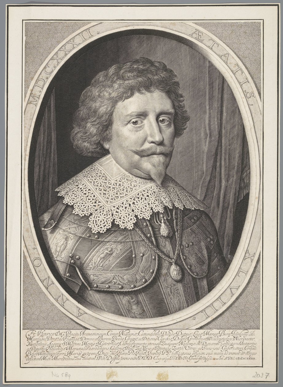 Porträtt av Frederik Hendrik, Prins av Orange, vid 48 års ålder av Willem Jacobsz Delff
