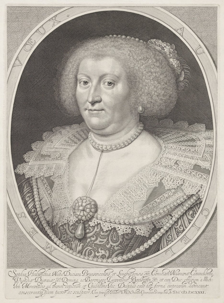 Porträtt av Sophia Hedwig av Brunswick-Wolfenbüttel av Willem Jacobsz Delff
