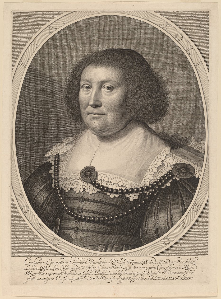 Catherine, grevinna av Pallandt av Willem Jacobsz Delff after Michiel van Miereveld