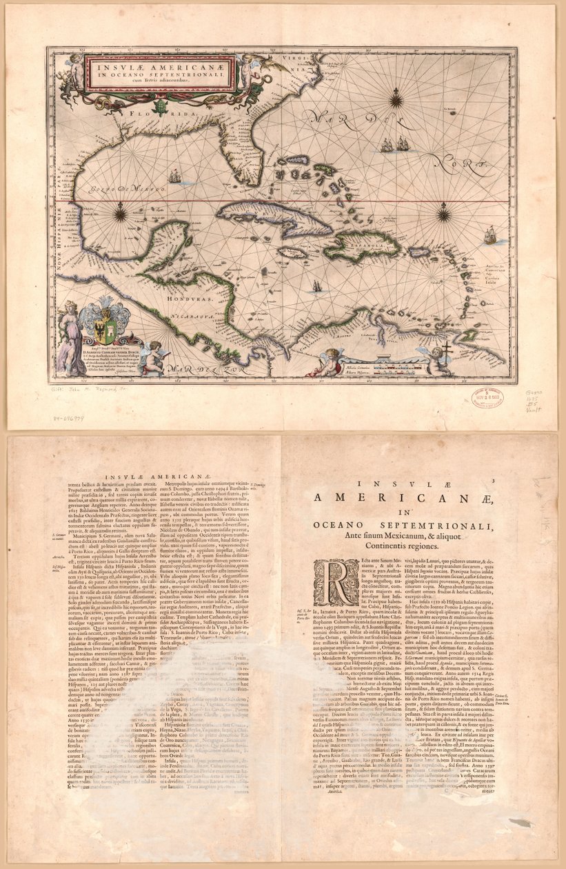 Insulæ Americanæ in oceano septentrionali cum terris adiacentibus LOC 84696979 av Willem Janszoon Blaeu
