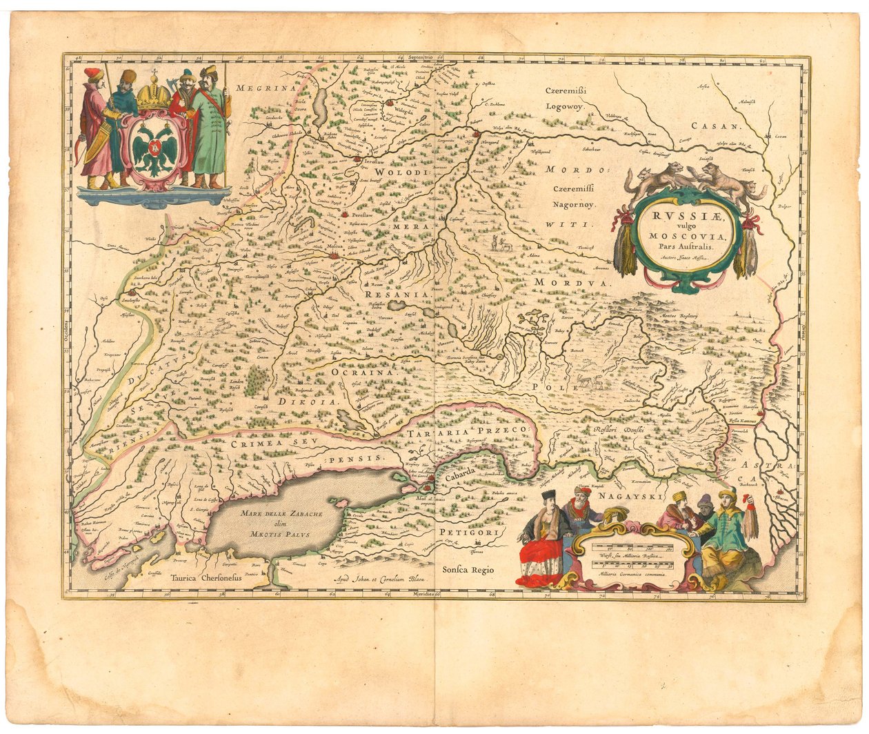 Karta över Ryssland Från: Världskarta..., 1645 av Willem Janszoon Blaeu