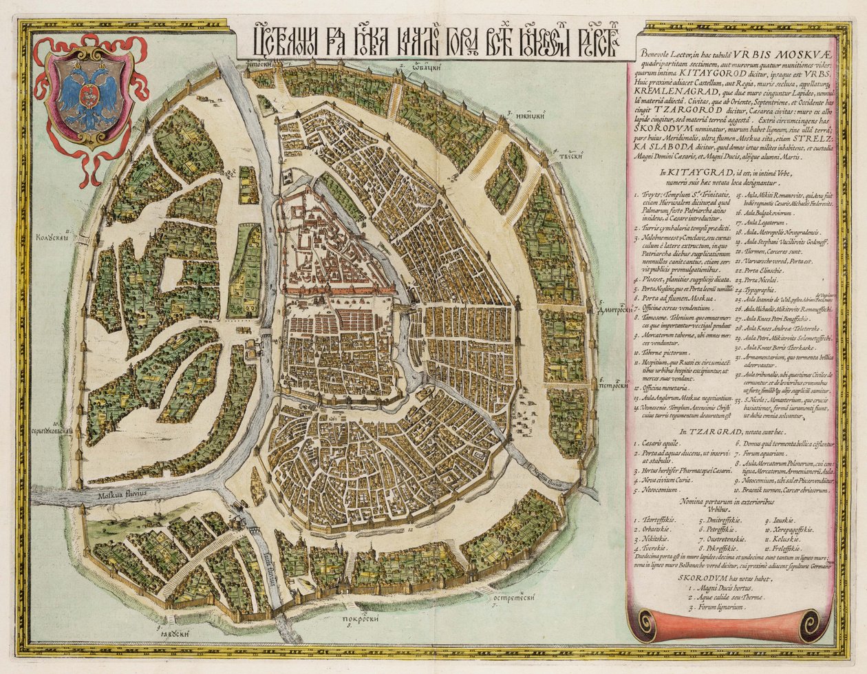 Moskva Kreml-karta över 1500-talet Castellum Urbis Moskvae, 1662 av Willem Janszoon Blaeu