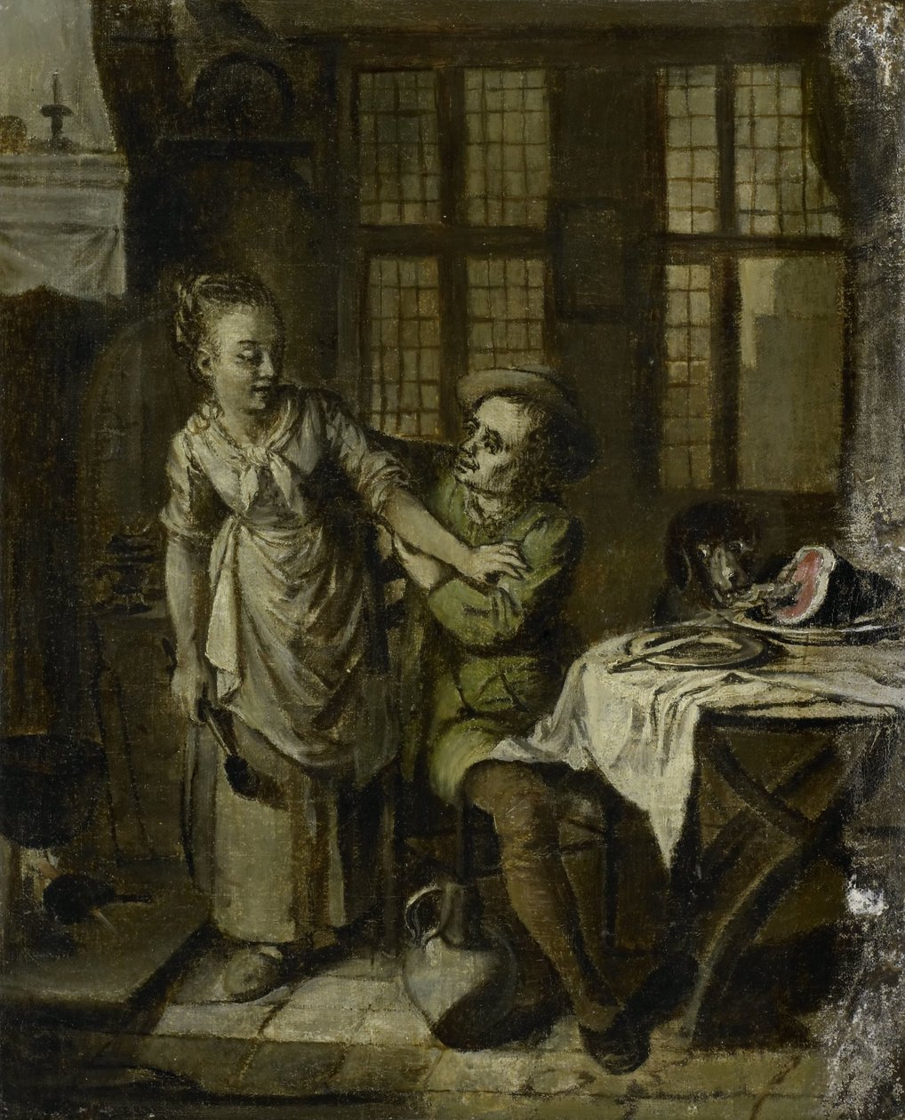 Galant scen i en köksinredning av Willem Joseph Laquy