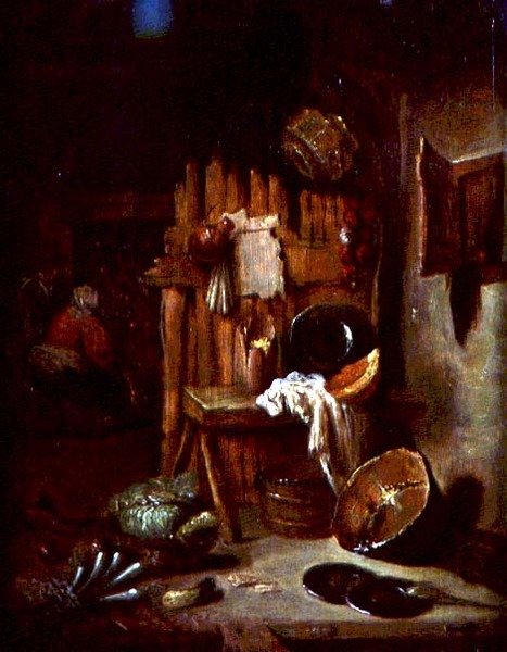 Köksinredning (olja på duk) av Willem Kalf
