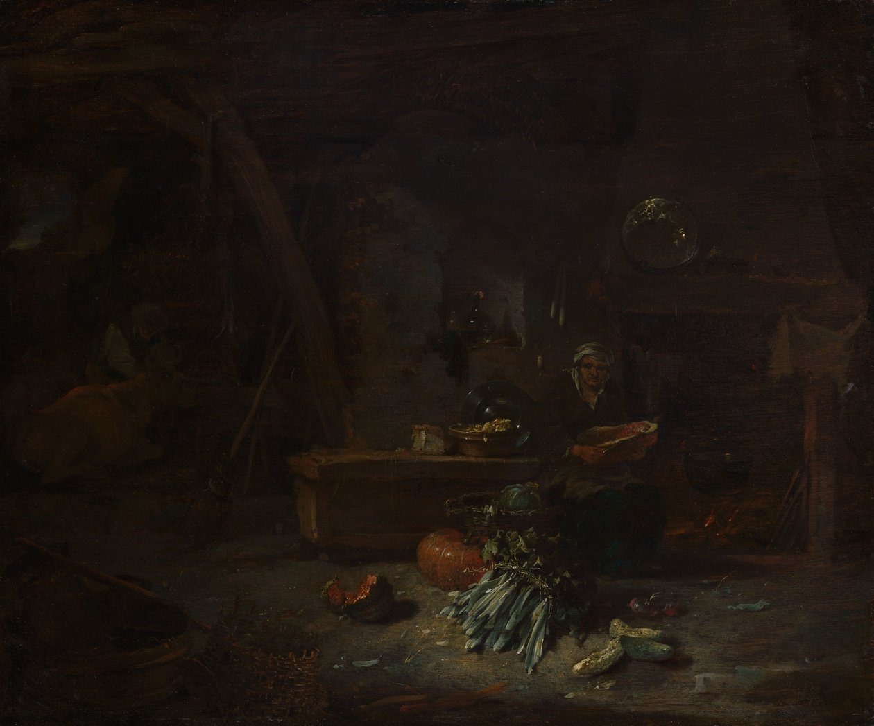 Interiör av ett kök, ca. 1642-44. av Willem Kalf