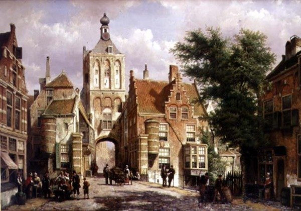 Binnenpoort i Culemborgh (olja på duk) av Willem Koekkoek