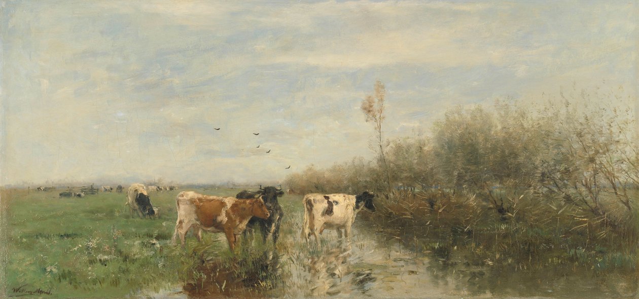 Kossor på en fuktig äng av Willem Maris