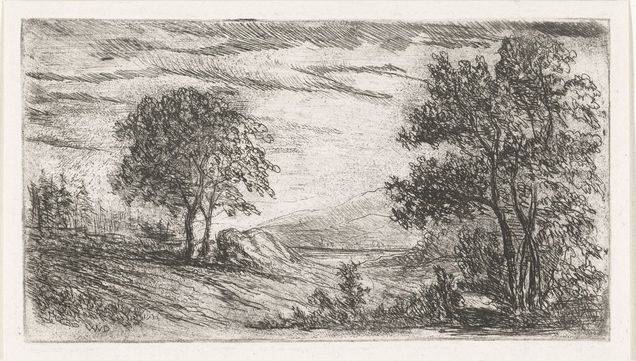 kuperat landskap av Willem Matthias Jan van Dielen