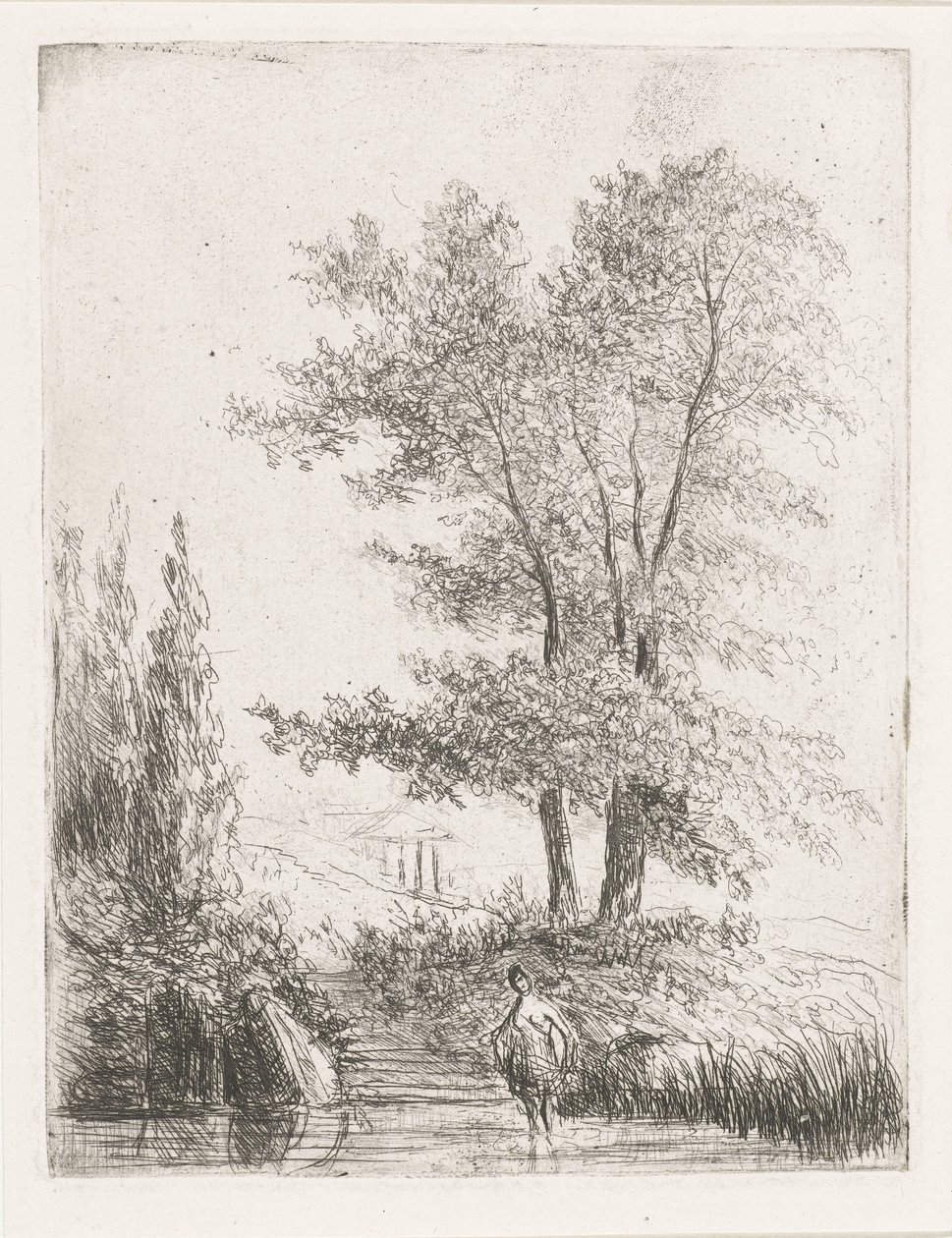 Kuperat landskap med badande av Willem Matthias Jan van Dielen