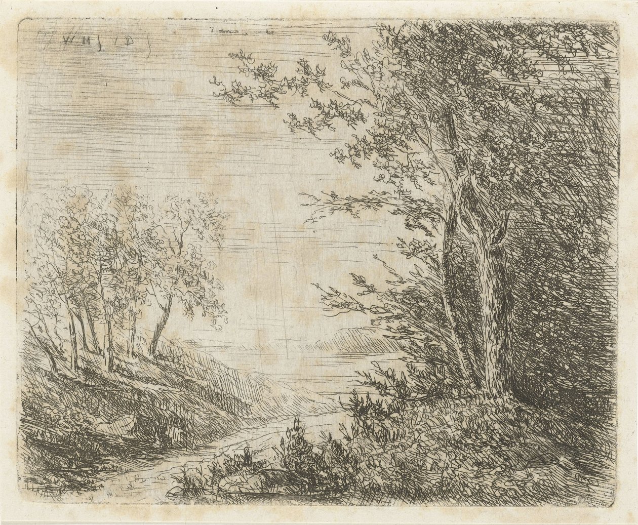 Kuperat landskap med bäck av Willem Matthias Jan van Dielen