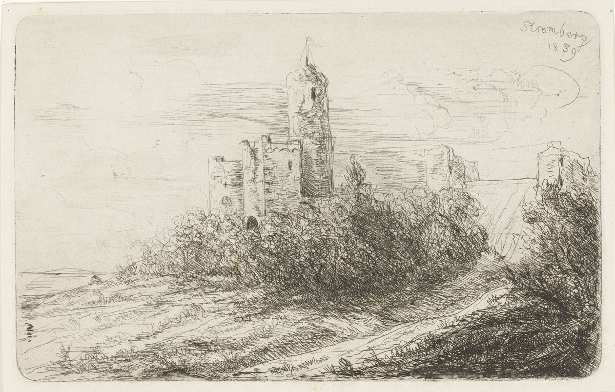 Ruinerna av slottet i Strömberg av Willem Matthias Jan van Dielen