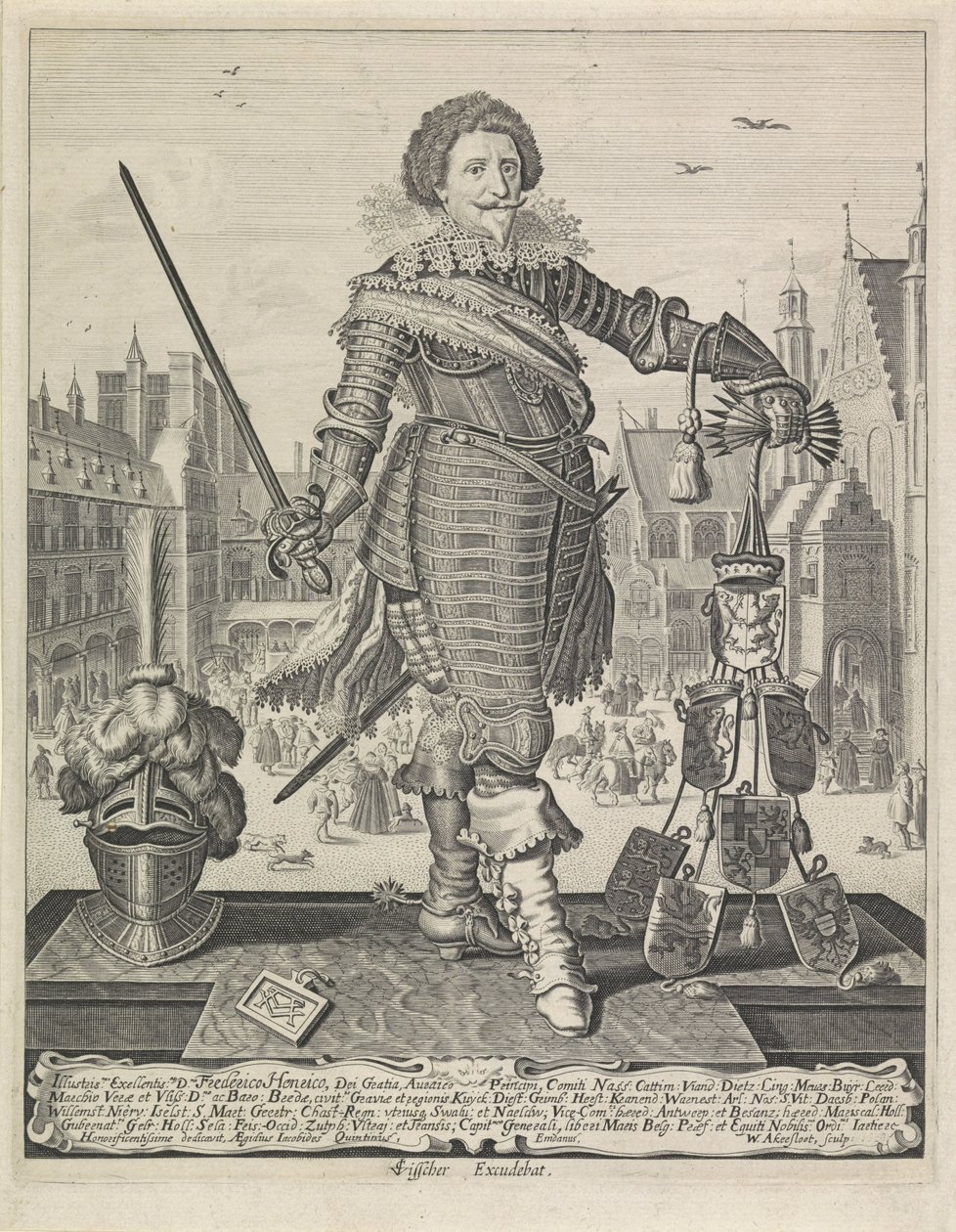 Porträtt av Frederik Hendrik, Prins av Orange av Willem Outgertsz. Akersloot