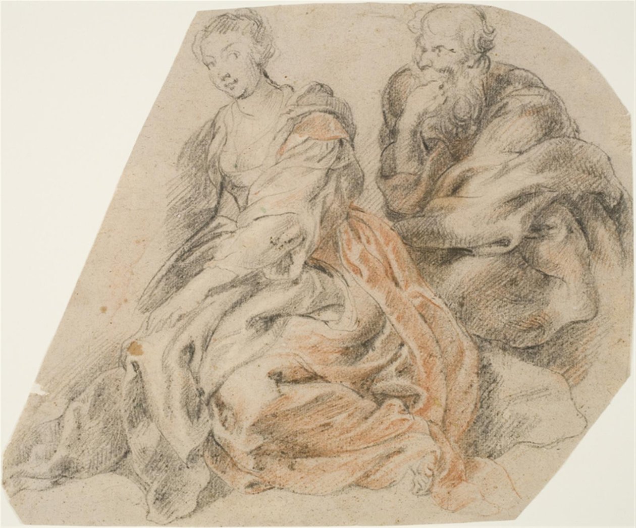 En ung kvinna och en gammal man. (Mary och Joseph? Susanna och en av de två äldste?) av Willem Panneels