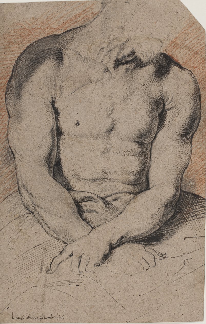 Kristus krönt med törnar. Kristi torso. Efter Van Dyck av Willem Panneels
