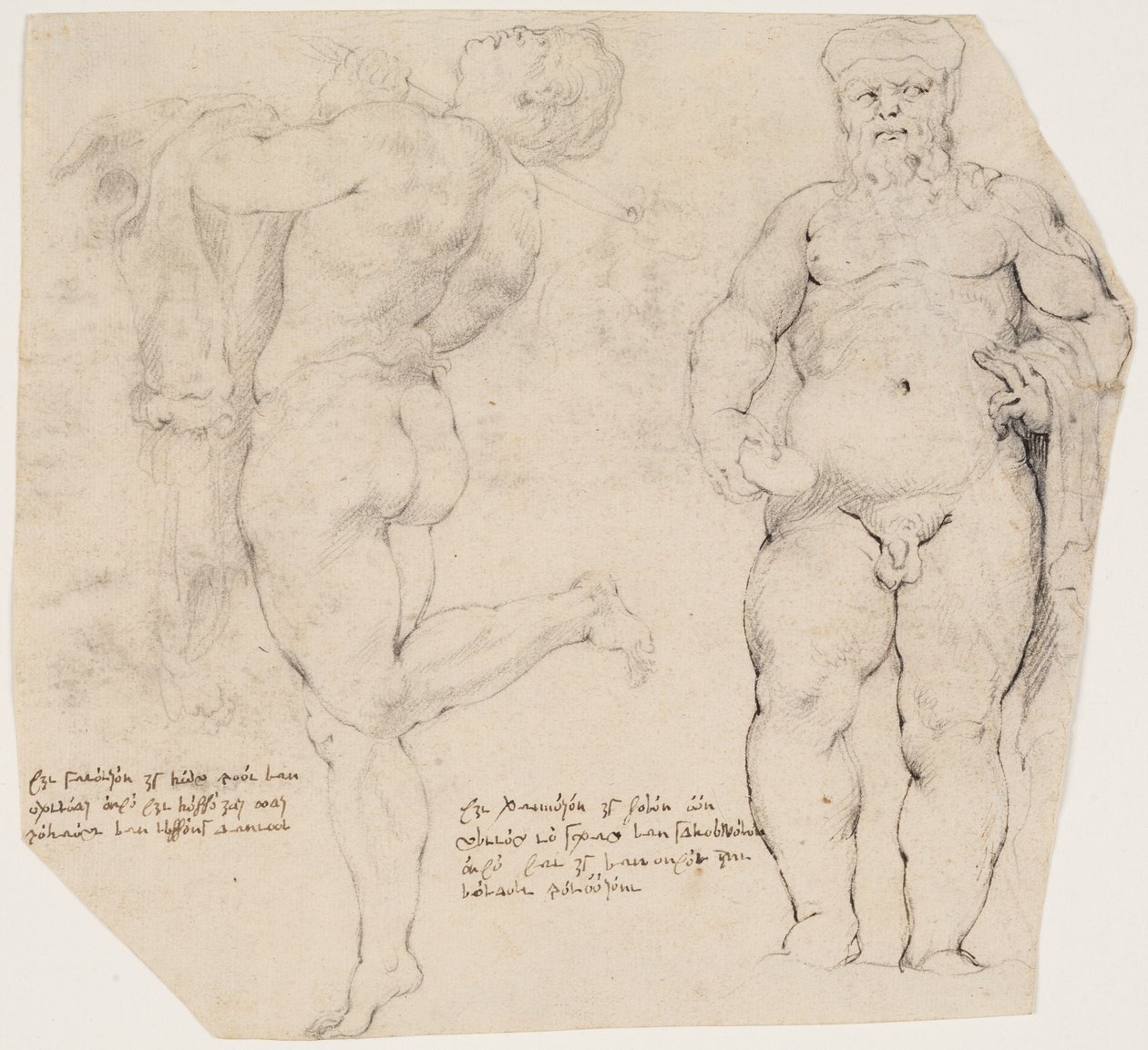 Dansande Satyr och Stående Silenus av Willem Panneels