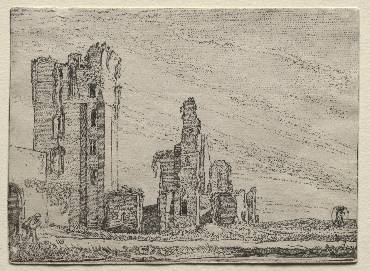 Ruinerna av slottet Huys Te Kleef nära Haarlem, ca. 1616. av Willem Pietersz Buytewech