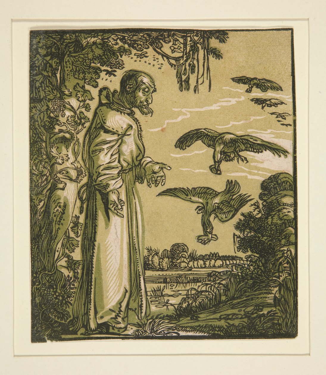 Eremiten Paulus (Elijah) Matad av korparna av Willem Pietersz. Buytewech
