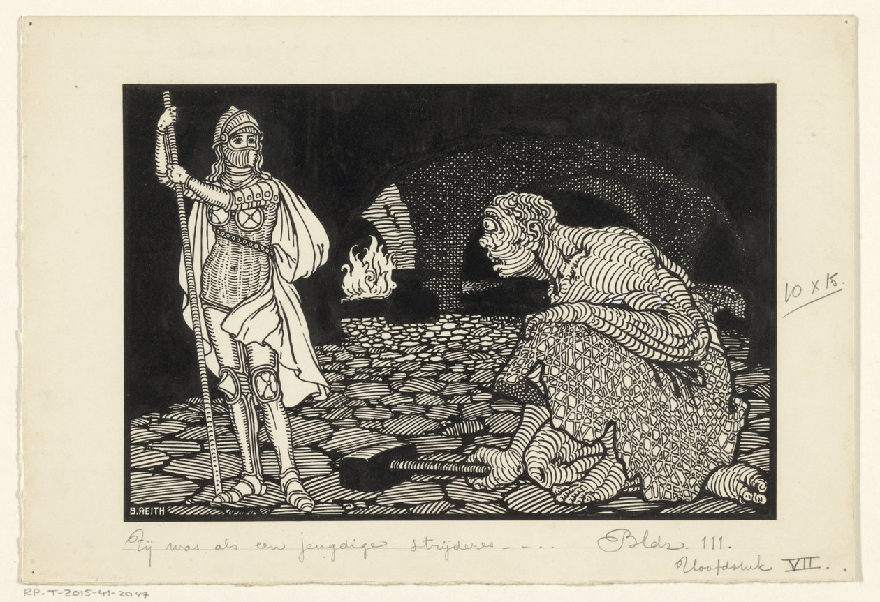 Man, kvinnor och barn i ett vardagsrum av Willem Pothast (signed by artist)