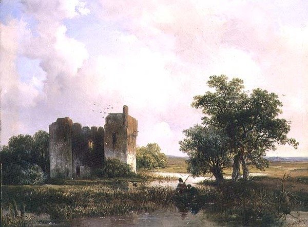 Landskap med ruiner (panel) av Willem Roelofs