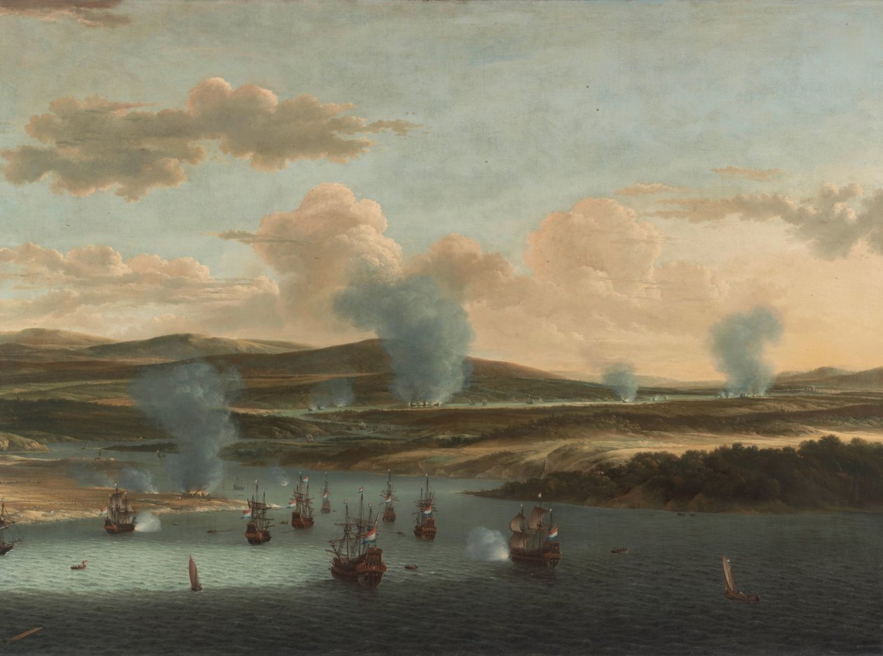 Slaget vid Medway Resan till Chatham, 1667: Den holländska flottan i Medways mynning av Willem Schellinks
