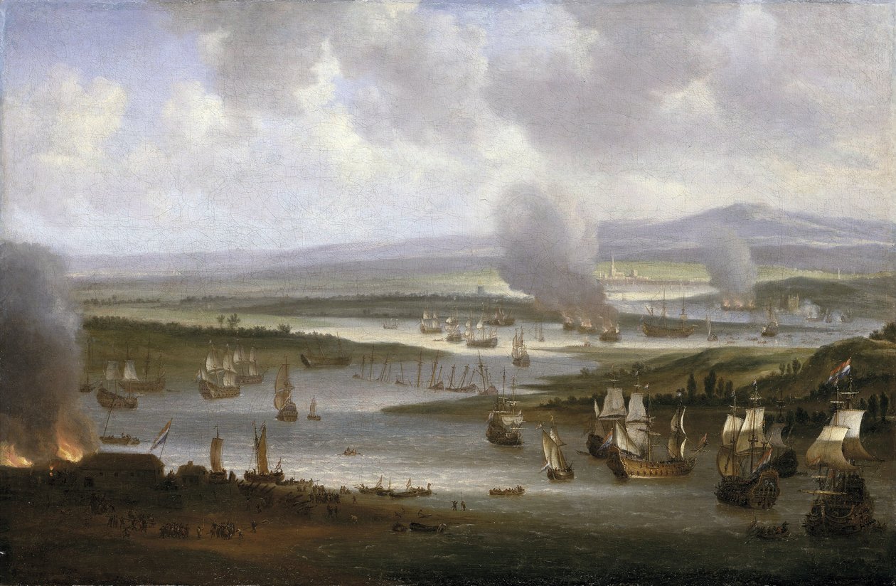 Holländska fartyg på Medway (England), juni 1667 av Willem Schellinks