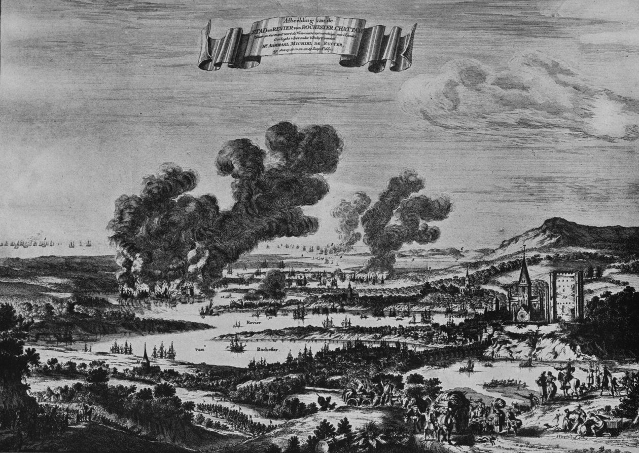 Hollands raid på Themsen, c1668 av Willem Schellinks