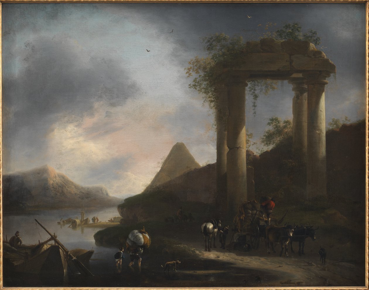 Italienskt landskap med klassiska ruiner av Willem Schellinks
