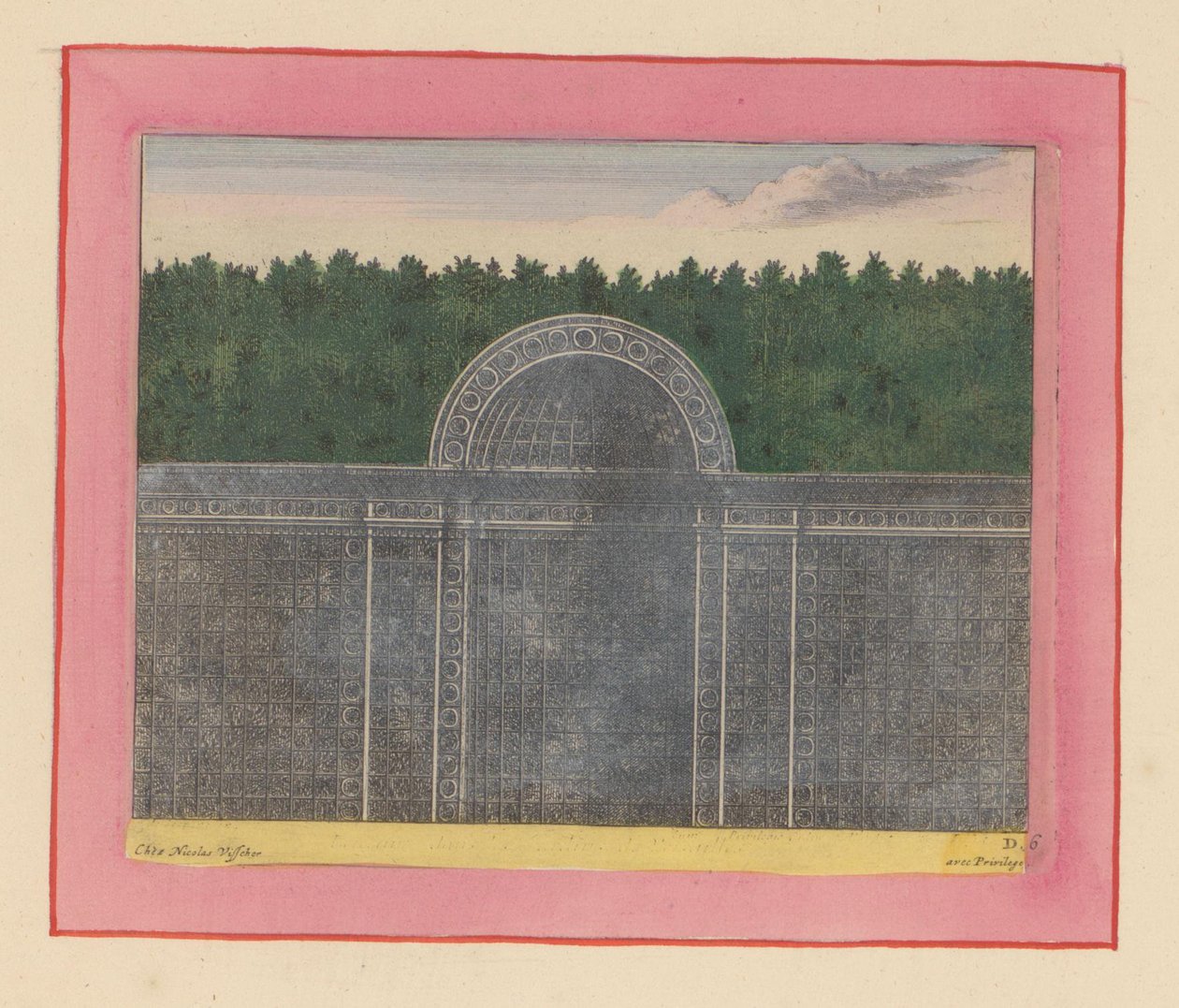 Laubengang mit halbrunder Nische für eine Hecke in den Gärten von Versailles av Willem Swidde