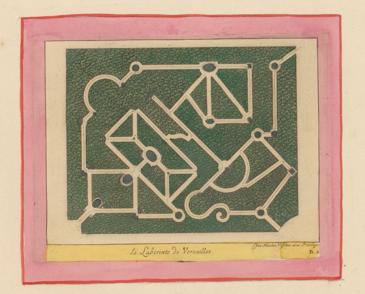Grundriss des Labyrinths von Versailles av Willem Swidde