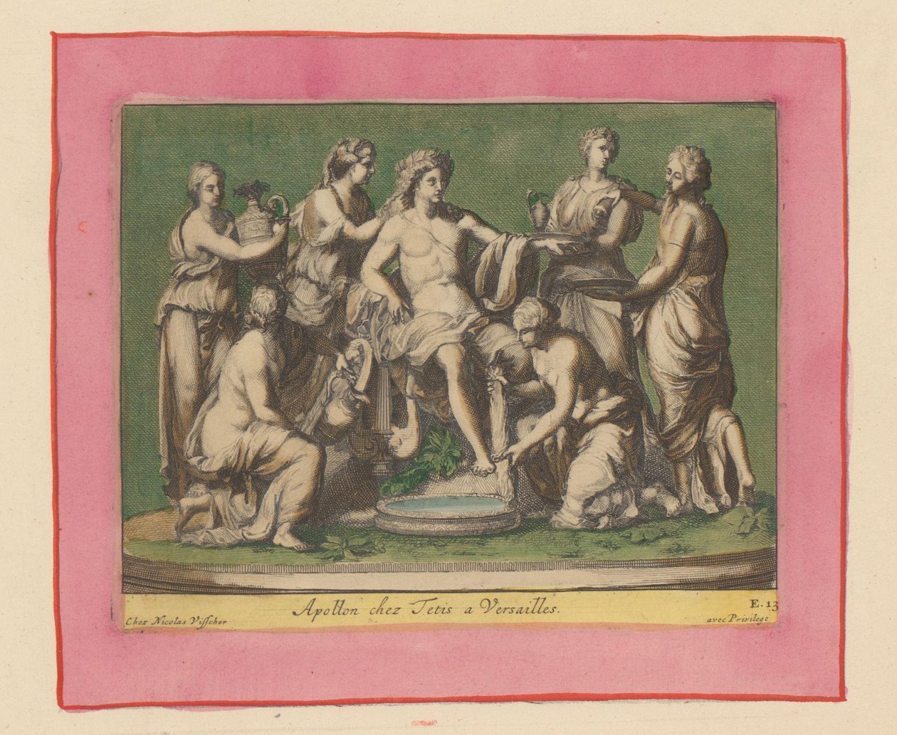 Statue von Apollo, gepflegt von Nymphen av Willem Swidde