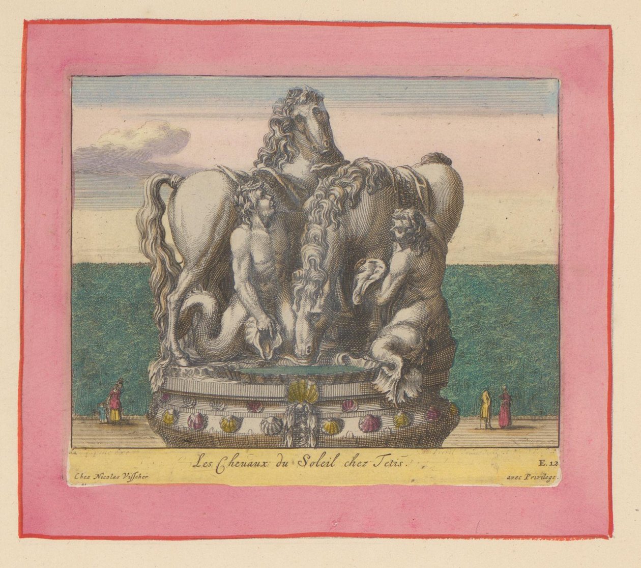 Statue der Sonnenpferde, betreut von zwei Tritonen av Willem Swidde
