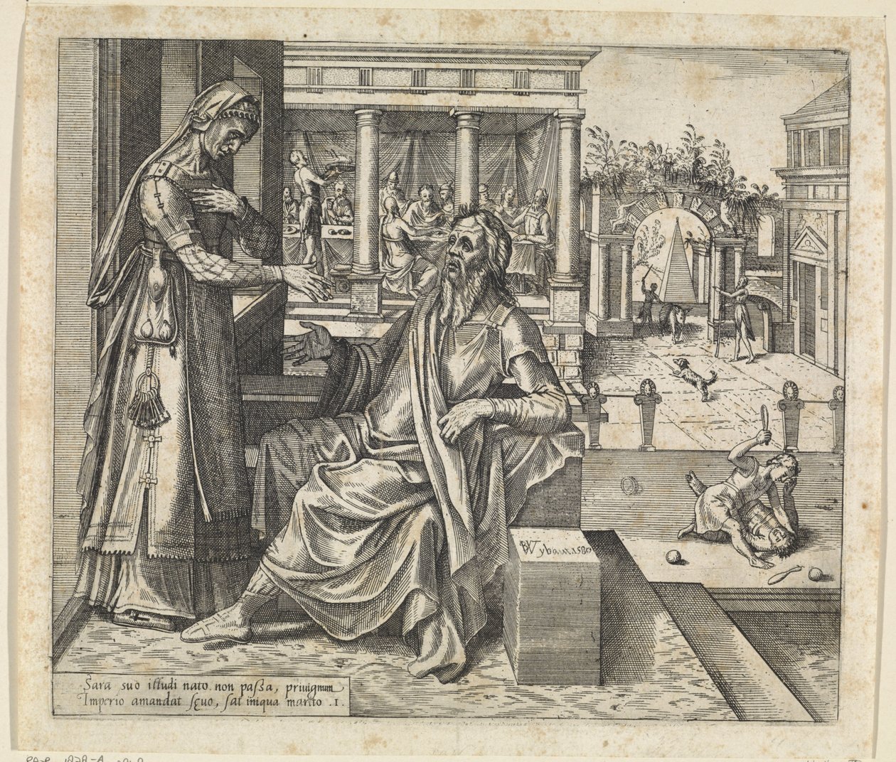 Sara ber Abraham att skicka iväg Hagar och Ismael Hagars och Ismaels historia (serietitel) av Willem Thibaut